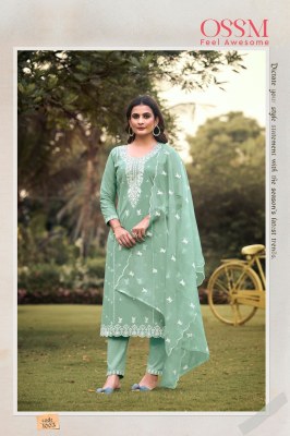 Ossm by Gulabi vol 2 pure cotton embroidered kurti pant and dupatta catalogue at affordable rate readymade suit catalogs