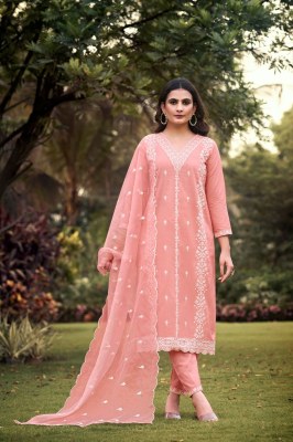 Ossm by Gulabi vol 2 pure cotton embroidered kurti pant and dupatta catalogue at affordable rate readymade suit catalogs