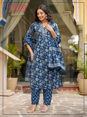 Ossm by Malhar premium cotton printed kurti pant and dupatta catalogue readymade suit catalogs