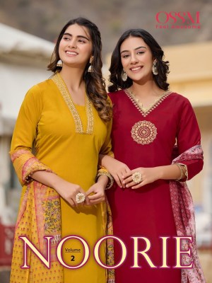 Ossm by Noorie vol 02 pure viscose roman silk embroidered readymade suit catalogue at amaviexpo.com readymade suit catalogs