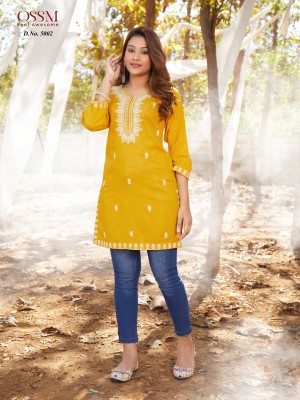 Ossm by Nora vol 06 heavy reyon embroidered short top catalogue at low rate western wear catalogs