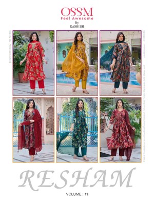 Ossm by Rasham vol 11 present Alia collection premium chanderi foil print kurti pant and dupatta catalogue at wholesale price   readymade suit catalogs