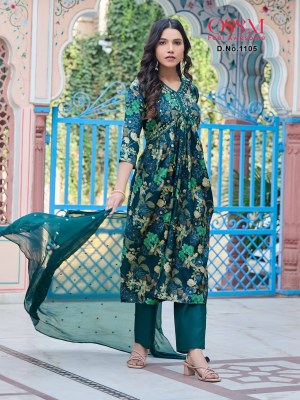 Ossm by Rasham vol 11 present Alia collection premium chanderi foil print kurti pant and dupatta catalogue at wholesale price   readymade suit catalogs