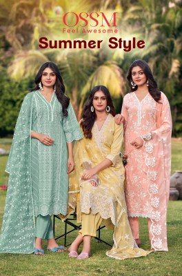 Ossm by Summer Style premium cotton embroidered readymade suit catalogue at affordable rate Ossm Kurti catalogue