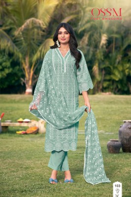 Ossm by Summer Style premium cotton embroidered readymade suit catalogue at affordable rate readymade suit catalogs