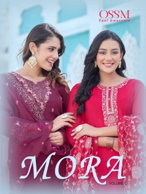 Ossm by mora festive collection heavy designer kurti pant and dupatta catalog Ossm Kurti catalogue