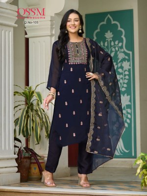 Ossm by mora festive collection heavy designer kurti pant and dupatta catalog kurtis catalogs