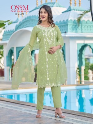 Ossm by mora festive collection heavy designer kurti pant and dupatta catalog kurtis catalogs