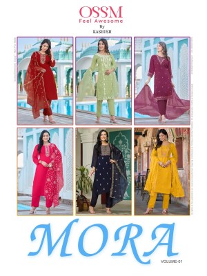 Ossm by mora festive collection heavy designer kurti pant and dupatta catalog kurtis catalogs