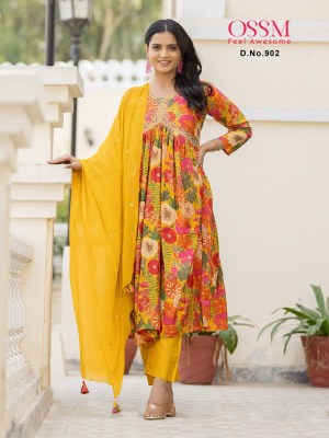 Ossm by resham vol 09 premium chanderi modal foil print embroidery and foil print kurti bottom and dupatta catalog at wholesale price kurtis catalogs