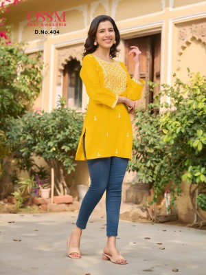 Ossm launch nora vol 04 heavy rayon slub cotton embroidered fancy western top catalogue western wear catalogs