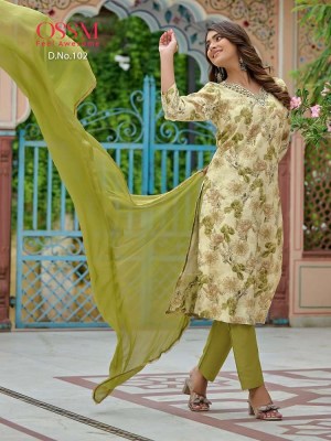 Ossm present Muskan V Neck collection Kurti pant dupatta set wholesale Kurti catalogue Surat  kurtis catalogs