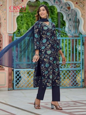 Ossm present Muskan V Neck collection Kurti pant dupatta set wholesale Kurti catalogue Surat  kurtis catalogs