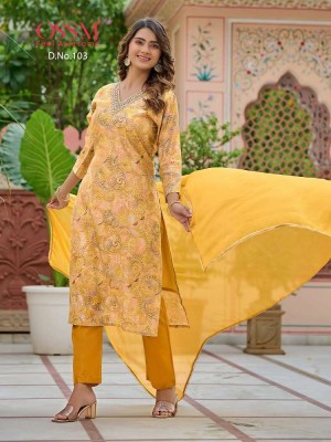 Ossm present Muskan V Neck collection Kurti pant dupatta set wholesale Kurti catalogue Surat  kurtis catalogs