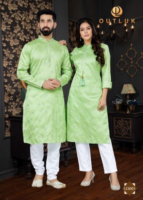 Outluk Vol 123 couple combo of Kurta with Payjama and Kurti with Pants set wholesale catalogue  Outluk  