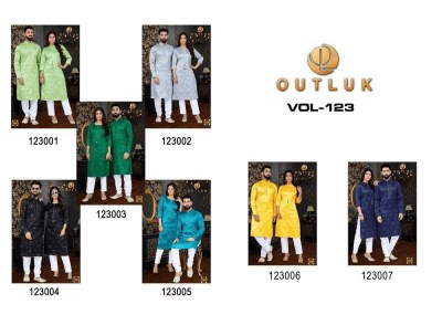 Outluk Vol 123 couple combo of Kurta with Payjama and Kurti with Pants set wholesale catalogue  kurtis catalogs