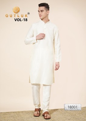 Outluk Wedding Collection Vol 18 pure silk mens wedding kurti catalogue at affordable rate Mens