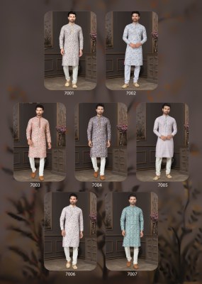 Outluk by Wedding Collection Vol 7 heavy cotton Lucknowi mens kurta catalogue at low rate mens kurta