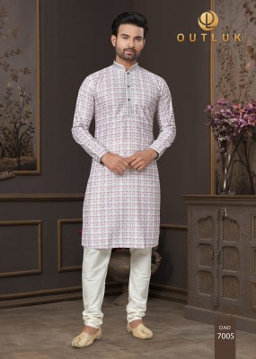 Outluk by Wedding Collection Vol 7 heavy cotton Lucknowi mens kurta catalogue at low rate mens kurta