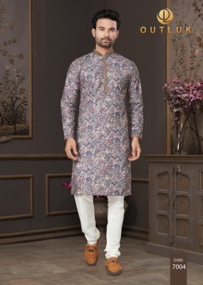 Outluk by Wedding Collection Vol 7 heavy cotton Lucknowi mens kurta catalogue at low rate mens kurta