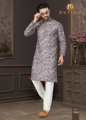 Outluk by Wedding Collection Vol 7 heavy cotton Lucknowi mens kurta catalogue at low rate mens kurta