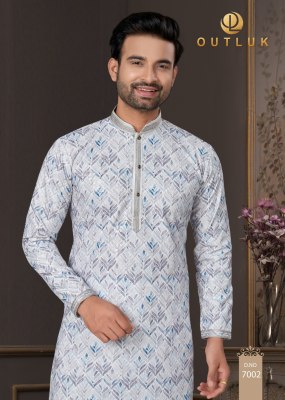 Outluk by Wedding Collection Vol 7 heavy cotton Lucknowi mens kurta catalogue at low rate mens kurta