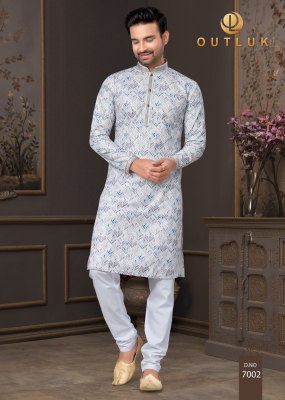 Outluk by Wedding Collection Vol 7 heavy cotton Lucknowi mens kurta catalogue at low rate mens kurta