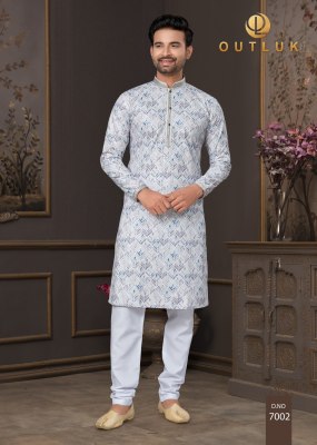 Outluk by Wedding Collection Vol 7 heavy cotton Lucknowi mens kurta catalogue at low rate mens kurta