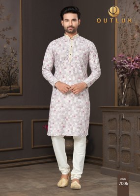 Outluk by Wedding Collection Vol 7 heavy cotton Lucknowi mens kurta catalogue at low rate mens kurta