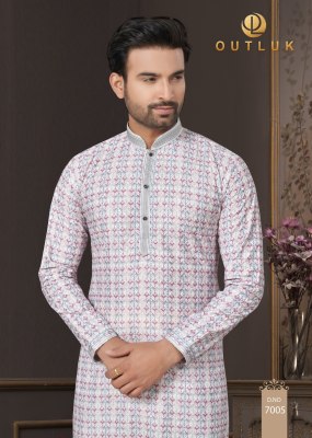 Outluk by Wedding Collection Vol 7 heavy cotton Lucknowi mens kurta catalogue at low rate mens kurta