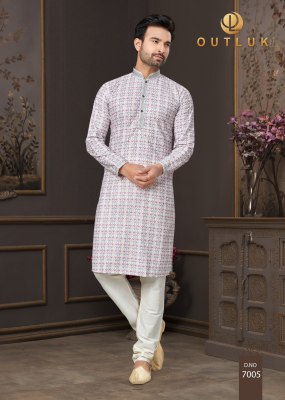 Outluk by Wedding Collection Vol 7 heavy cotton Lucknowi mens kurta catalogue at low rate mens kurta