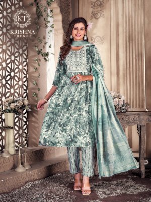 PASHMINA Vol 1 by Krishna Trends capsule printed flair kurti pant and dupatta catalogue at low rate  readymade suit catalogs