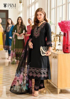 PRM India Amoro Roman Silk A Line Kurti Set with Embroidery, Handwork And Tabby Silk Digital Print Dupatta Wholesale kurtis catalogs
