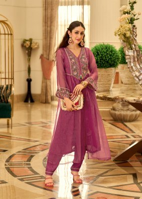 PRM India Swara Pure Cruise Organza Embroidered Suit Set with Handwork Sleeves  Heavy Muslin Inner Wholesale kurtis catalogs