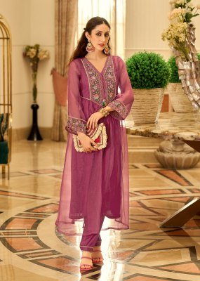PRM India Swara Pure Cruise Organza Embroidered Suit Set with Handwork Sleeves  Heavy Muslin Inner Wholesale kurtis catalogs