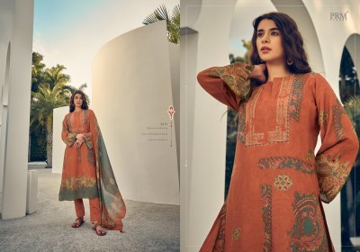 PRM Trendz present Roselyn pure masline silk embroidered printed unstitched suit material catalogue at low rate salwar kameez catalogs