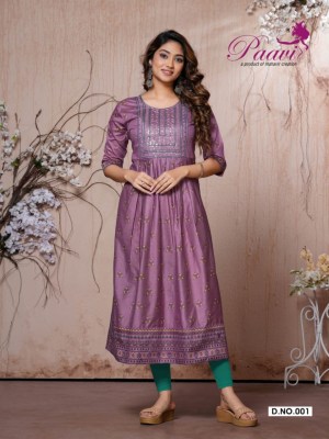 Paavi present kavya modal print embroidered kurti catalogue at low rate kurtis catalogs