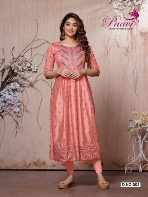 Paavi present kavya modal print embroidered kurti catalogue at low rate kurtis catalogs