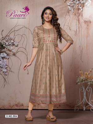 Paavi present kavya modal print embroidered kurti catalogue at low rate kurtis catalogs