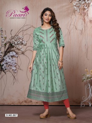 Paavi present kavya modal print embroidered kurti catalogue at low rate kurtis catalogs