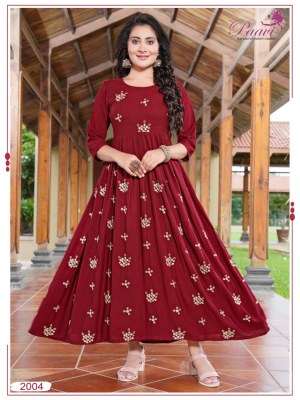 Paavis by Maisha present launch new rinkle cloth printed ghera style kurti catalogue at low rate kurtis catalogs