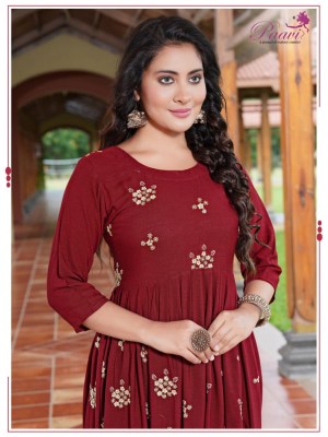 Paavis by Maisha present launch new rinkle cloth printed ghera style kurti catalogue at low rate kurtis catalogs