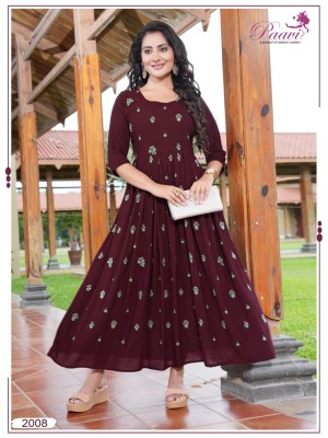 Paavis by Maisha present launch new rinkle cloth printed ghera style kurti catalogue at low rate kurtis catalogs