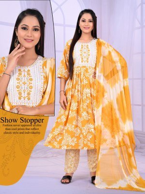 Padmavati Karishma Vol 1  Rayon ODP Print Suit Set with Gala Work And Naznine Saboori Dupatta Wholesale kurtis catalogs