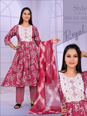 Padmavati Karishma Vol 1  Rayon ODP Print Suit Set with Gala Work And Naznine Saboori Dupatta Wholesale kurtis catalogs