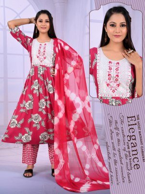 Padmavati Karishma Vol 1  Rayon ODP Print Suit Set with Gala Work And Naznine Saboori Dupatta Wholesale kurtis catalogs