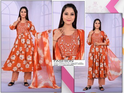 Padmavati Karishma Vol 1  Rayon ODP Print Suit Set with Gala Work And Naznine Saboori Dupatta Wholesale kurtis catalogs