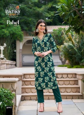 Pahel vol 9 by Radhika lifestyle Heavy reyon Printed readymade suit catalogue at affordable rate readymade suit catalogs