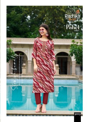 Pahel vol 9 by Radhika lifestyle Heavy reyon Printed readymade suit catalogue at affordable rate readymade suit catalogs