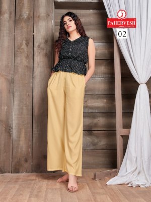 Pahervesh by mercury exclusive premium Rayon liva tag palazzo catalogue bottom wear